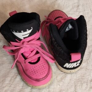 Nike Flight Girl's Pink and Black Sneakers Size 7C